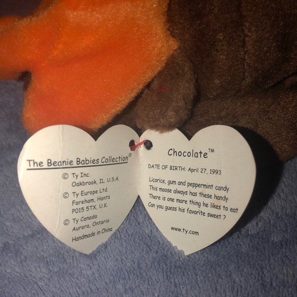 Beanie Baby Chocolate Moose - Picture 3 of 5